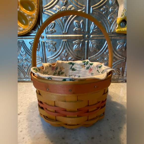 1999 Longaberger Mother's Day Tea for Two Basket, Liner & Protector - Picture 2 of 9